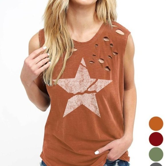 Tops - Distressed Star Tank